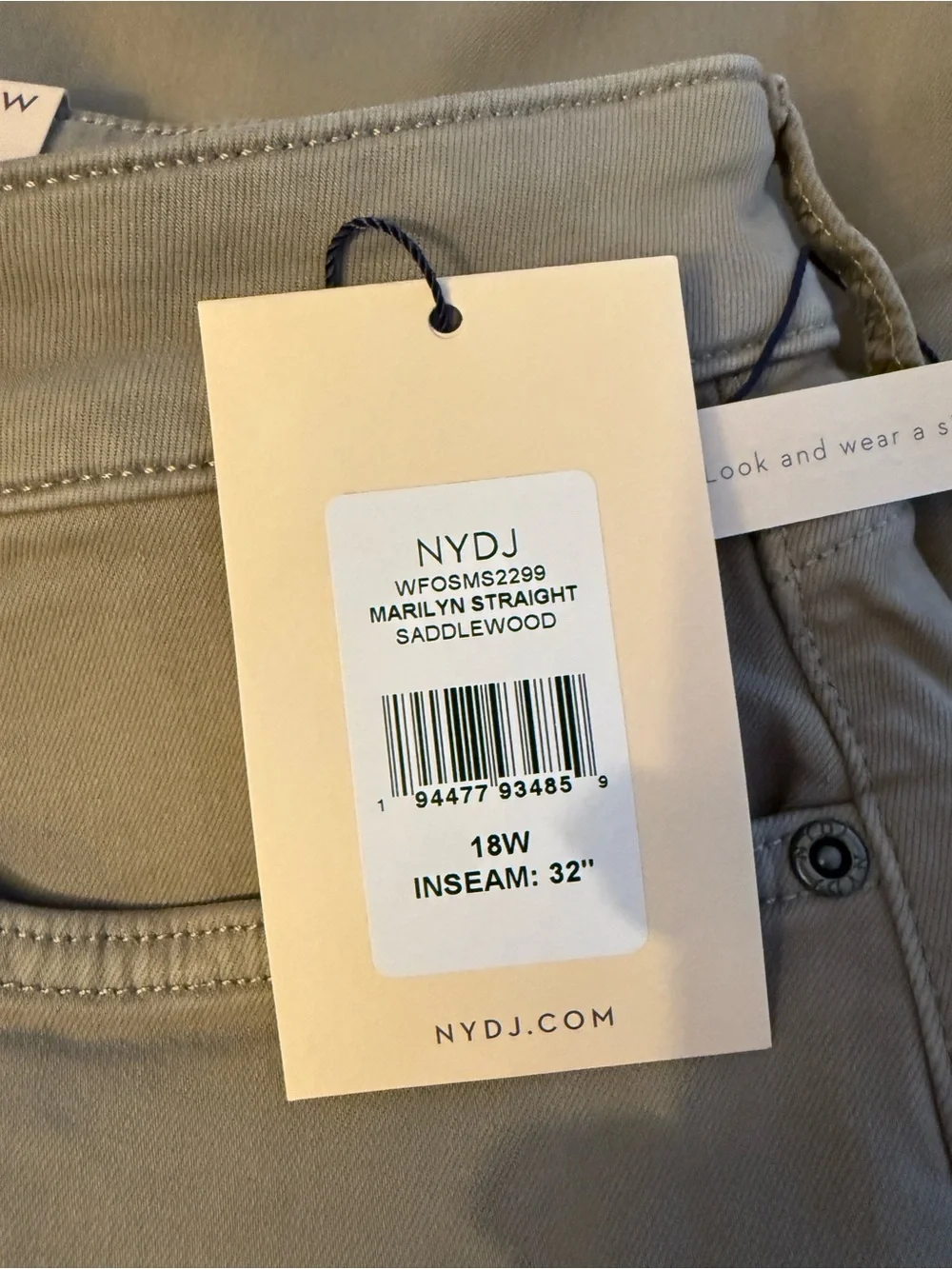 NWT NYDJ Marilyn Straight 18W - Picture 3 of 8